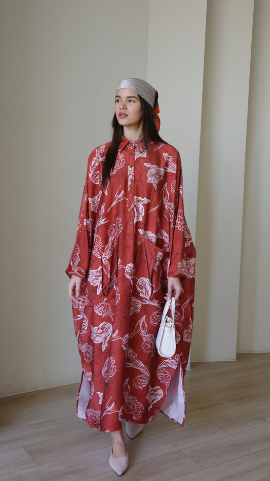 שמלת אוברסיז עטלף כריסטינה | חמרה