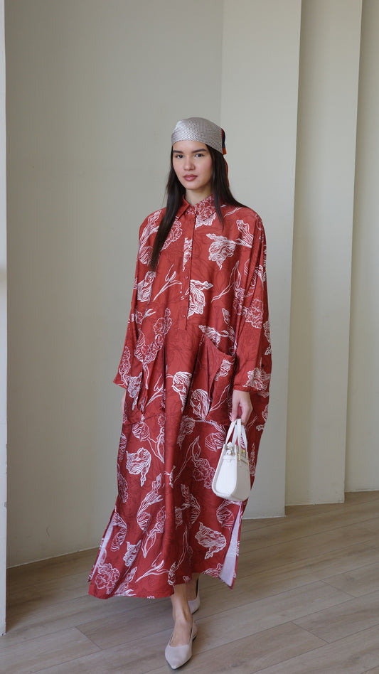 שמלת אוברסיז עטלף כריסטינה | חמרה