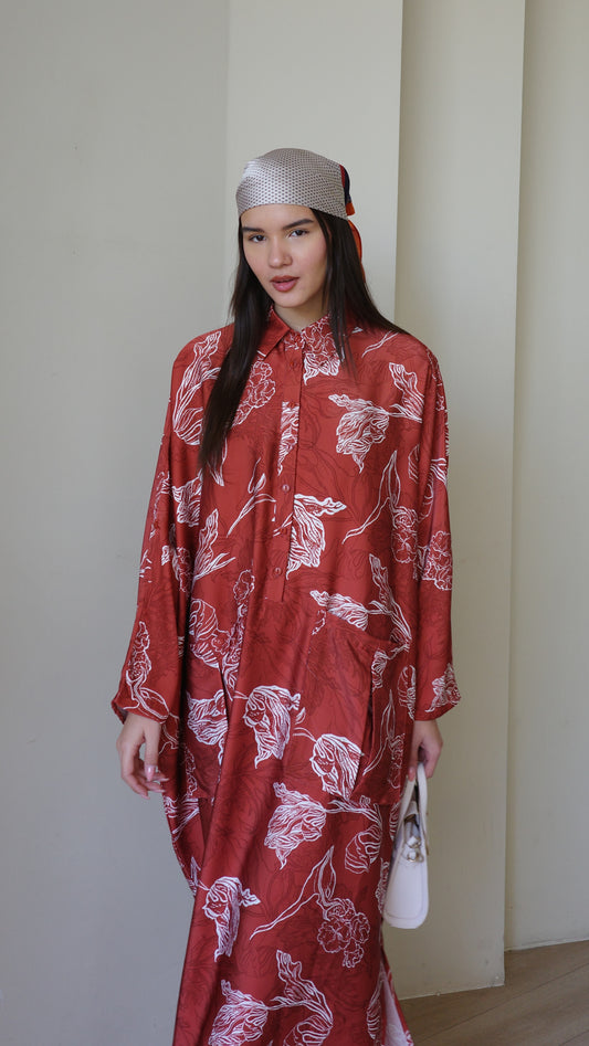 שמלת אוברסיז עטלף כריסטינה | חמרה