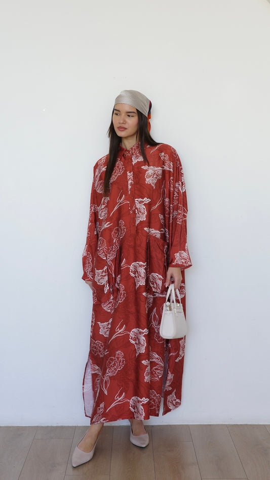 שמלת אוברסיז עטלף כריסטינה | חמרה