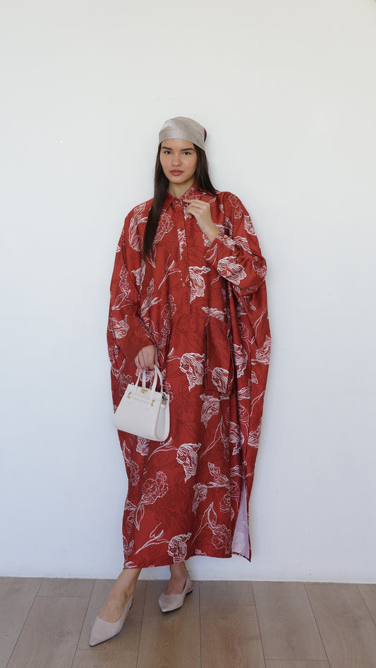 שמלת אוברסיז עטלף כריסטינה | חמרה