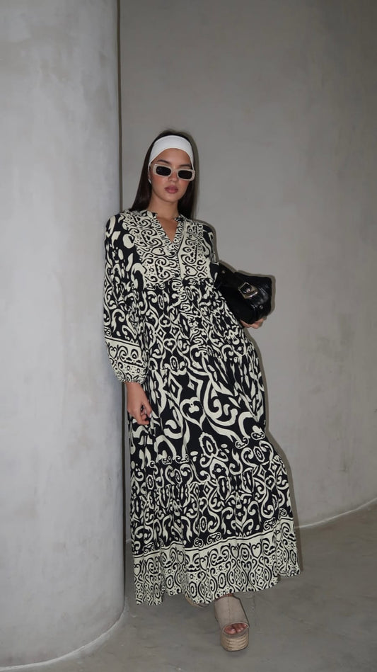 גלביה קומות כפתורים קאיה | שחור/בז