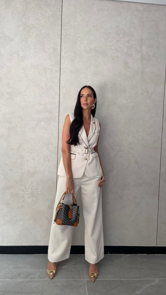 חליפת מכנס ווסט מונאקו | שמנת