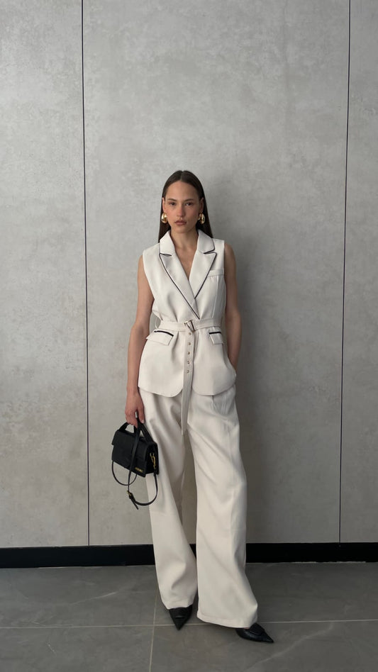 חליפת מכנס ווסט מונאקו | שמנת