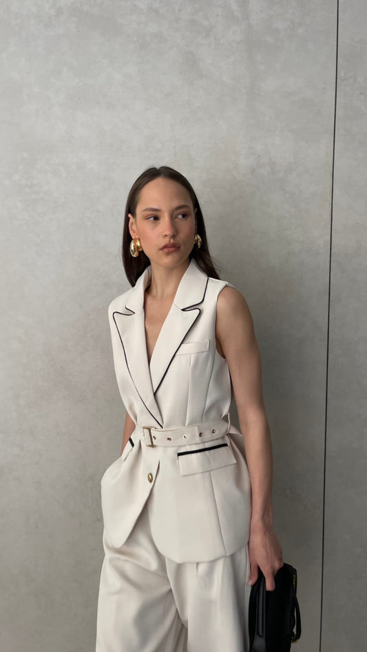 חליפת מכנס ווסט מונאקו | שמנת