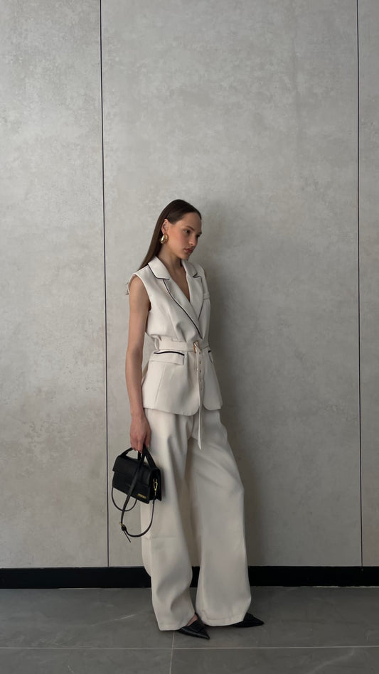 חליפת מכנס ווסט מונאקו | שמנת