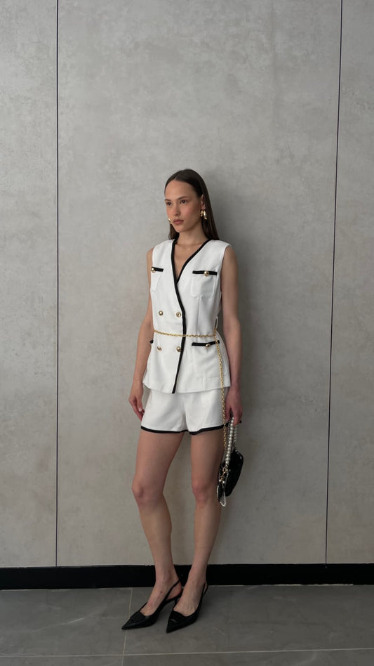 חליפת שורט ווסט ויטון | לבן