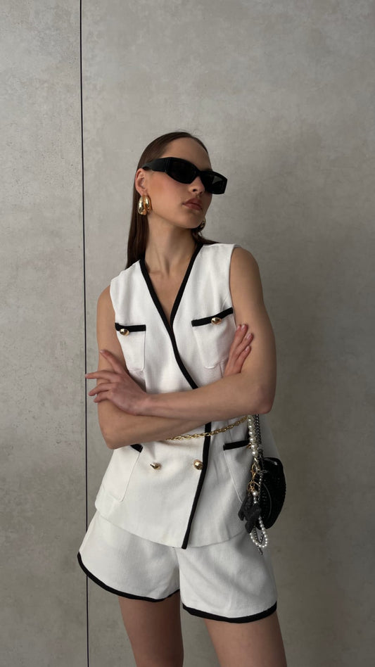 חליפת שורט ווסט ויטון | לבן