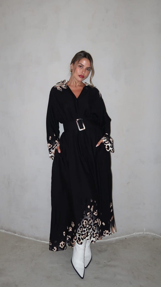 גלביה קלוש חגורה טייגר | שחור