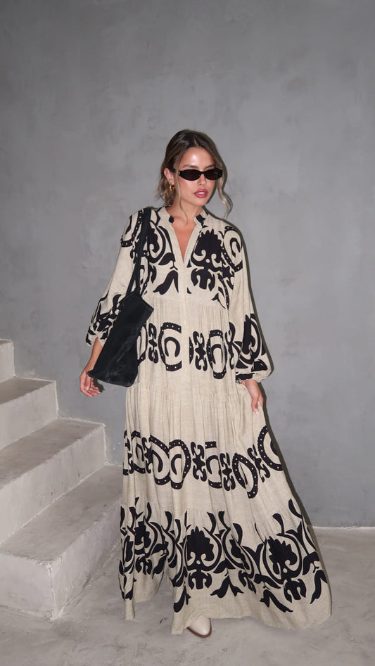 גלביה קומות כפתורים אליאנה | בז/שחור