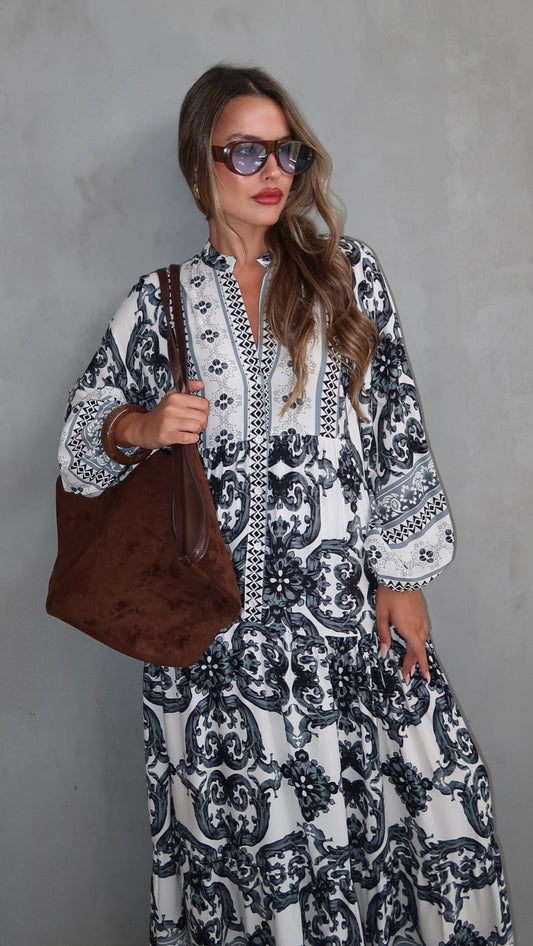 גלביה קומות כפתורים קייטלין | אפור