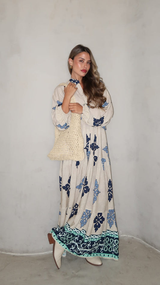 גלביה קומות כפתורים נטליה | כחול