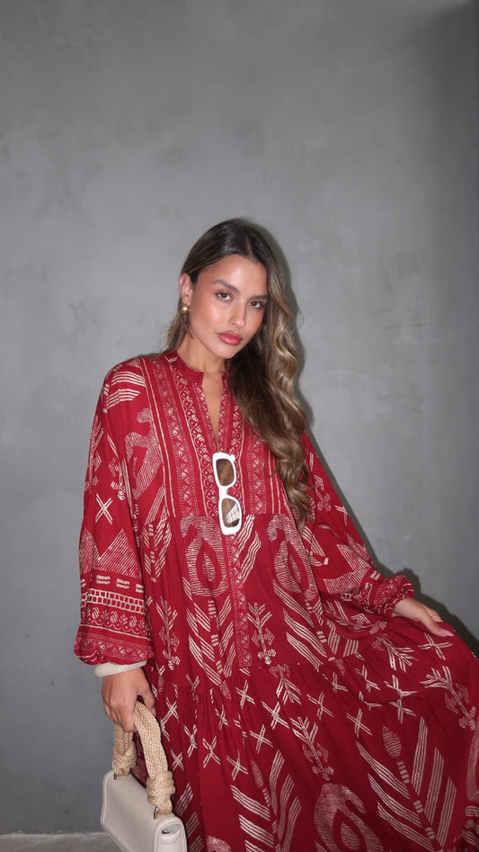 גלביה קומות כפתורים וירגיניה | אדום