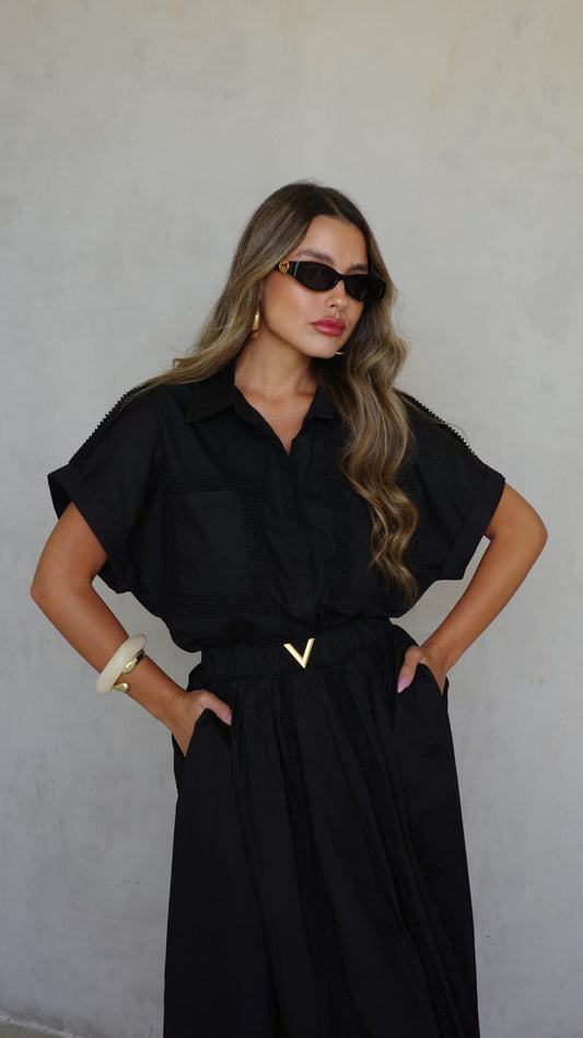 חליפת חצאית קלוש פוקט | שחור