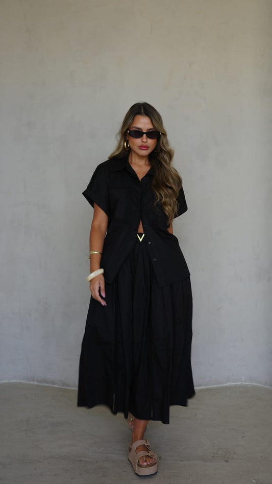 חליפת חצאית קלוש פוקט | שחור