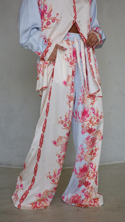 חליפת מכנס סנטה ברברה | בז/תכלת