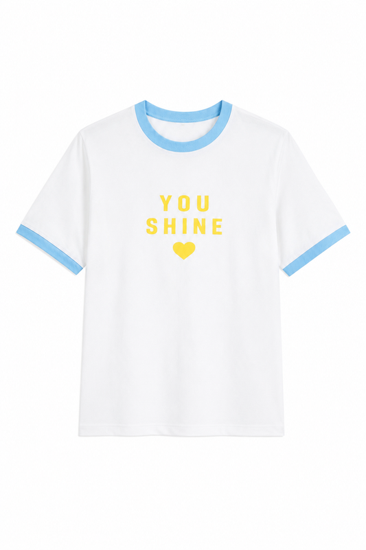 Premium Graphic T-Shirt - White|L.blue