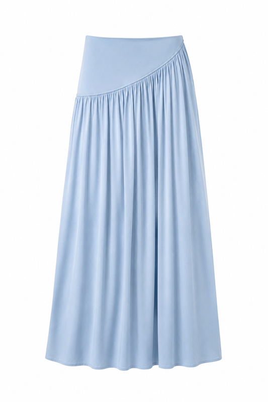 ÉLARA GATHERED MAXI SKIRT- תכלת