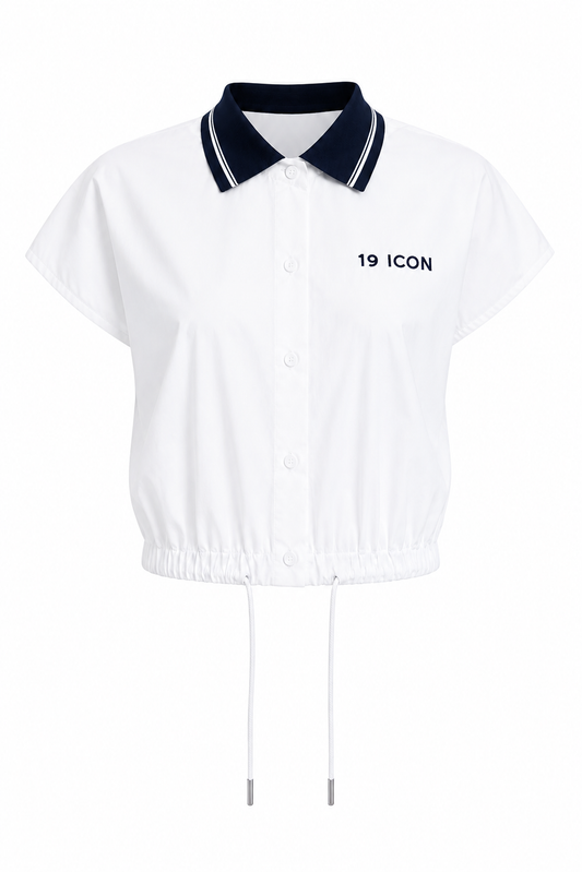 Sport Chic Cotton Crop Shirt – white|white