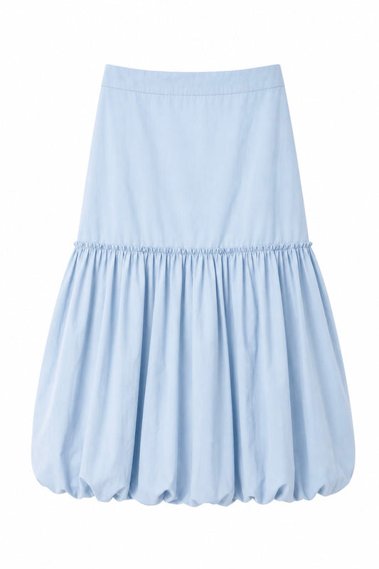 ÉLOISE BALLOON MIDI SKIRT - תכלת
