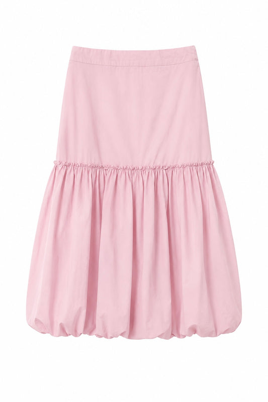 ÉLOISE BALLOON MIDI SKIRT - ורוד
