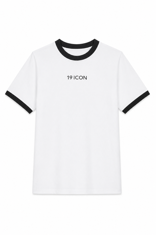 Essential Ringer 19 ICON T Shirt-white