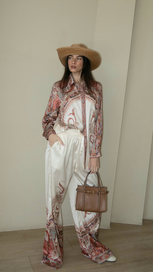 חליפת מכנס מלאניה | שמנת