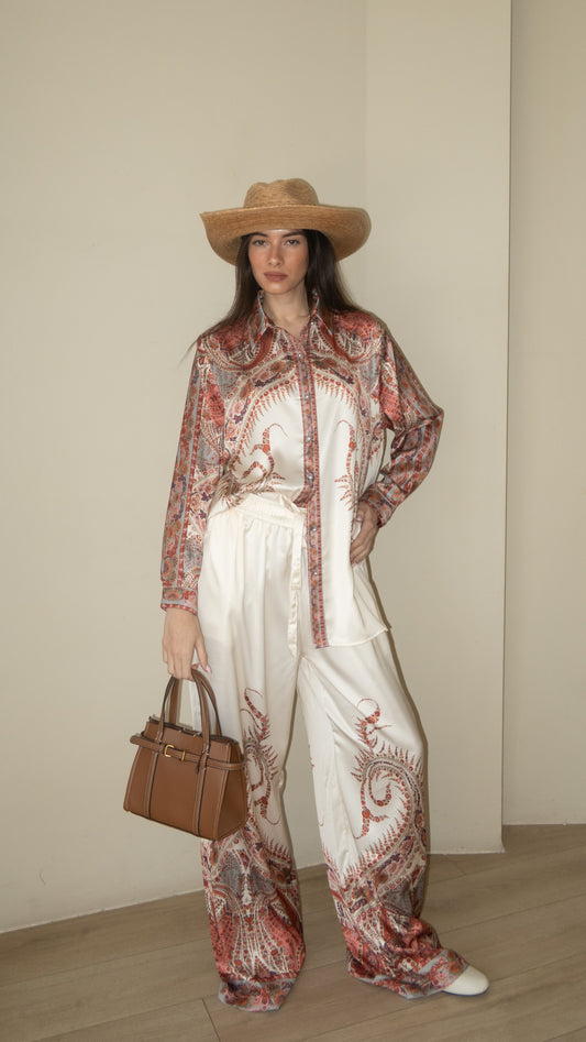 חליפת מכנס מלאניה | שמנת