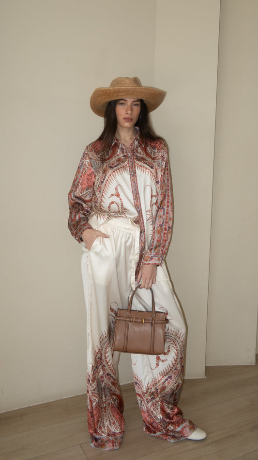 חליפת מכנס מלאניה | שמנת