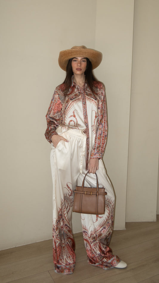 חליפת מכנס מלאניה | שמנת