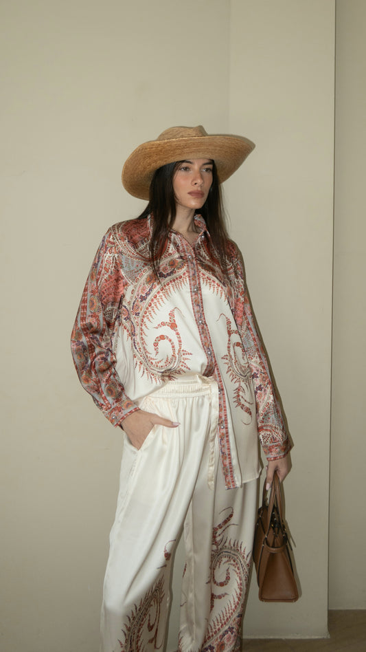 חליפת מכנס מלאניה | שמנת