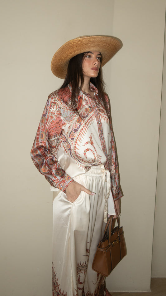 חליפת מכנס מלאניה | שמנת