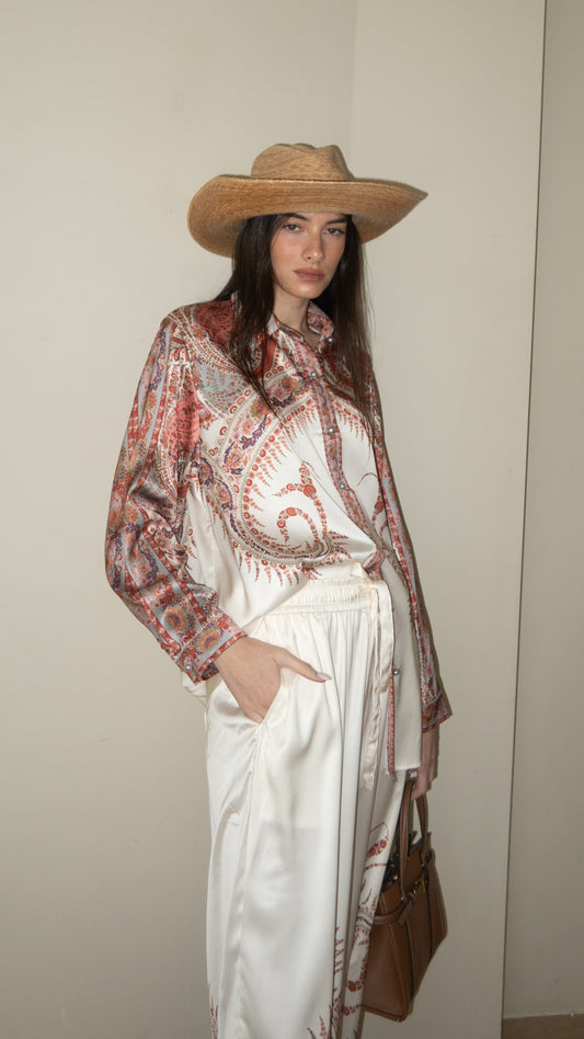 חליפת מכנס מלאניה | שמנת