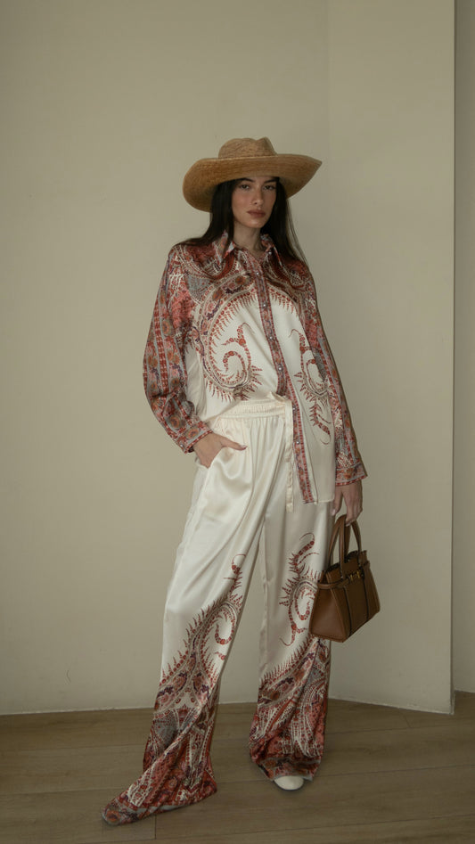 חליפת מכנס מלאניה | שמנת