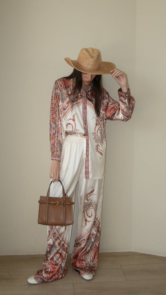 חליפת מכנס מלאניה | שמנת