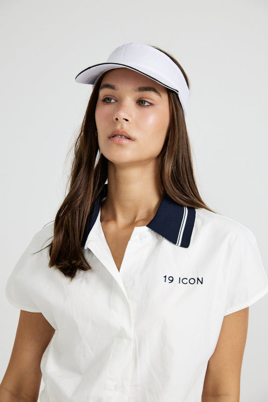 Sport Chic Cotton Crop Shirt – white|white