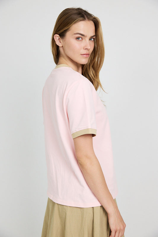 Essential Ringer 19 ICON T Shirt-pink