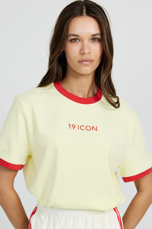 Essential Ringer 19 ICON T Shirt-yellow