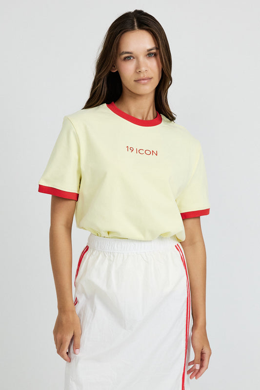 Essential Ringer 19 ICON T Shirt-yellow