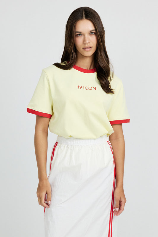 Essential Ringer 19 ICON T Shirt-yellow