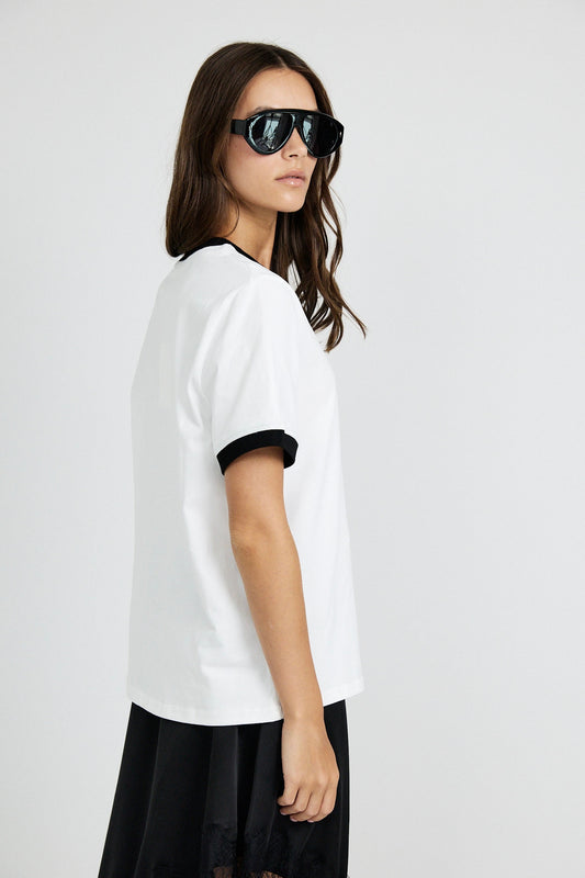 Essential Ringer 19 ICON T Shirt-white