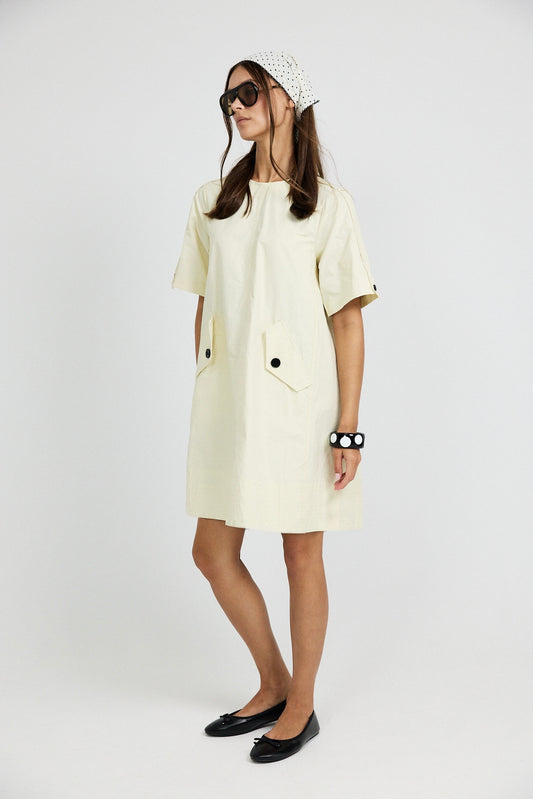 Victoria Cotton Dress – Butter Yellow