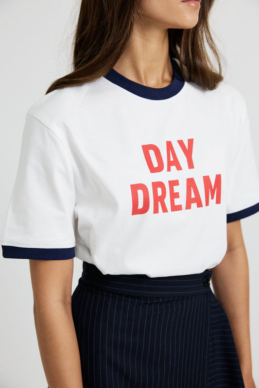 Premium Graphic T-Shirt - White|navy