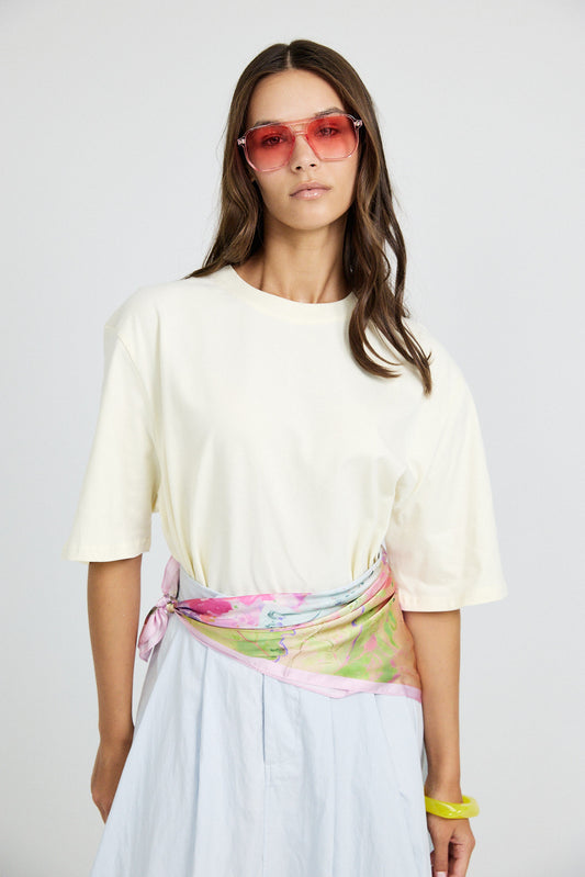 Classic Cotton A-Line Midi Skirt – Baby Blue
