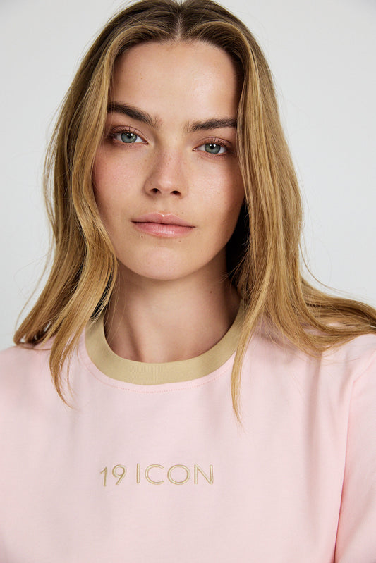 Essential Ringer 19 ICON T Shirt-pink