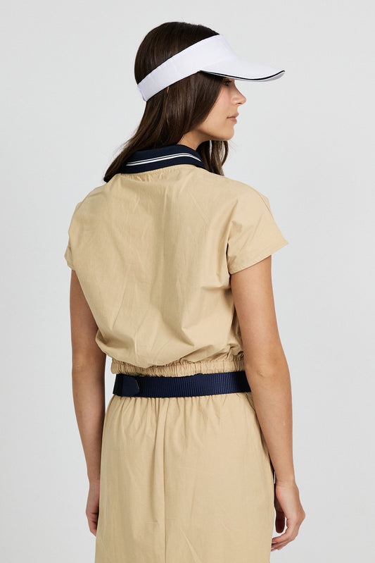 Sport Chic Cotton Crop Shirt – Khaki