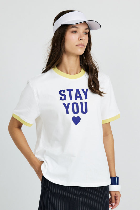 Premium Graphic T-Shirt - White|yellow