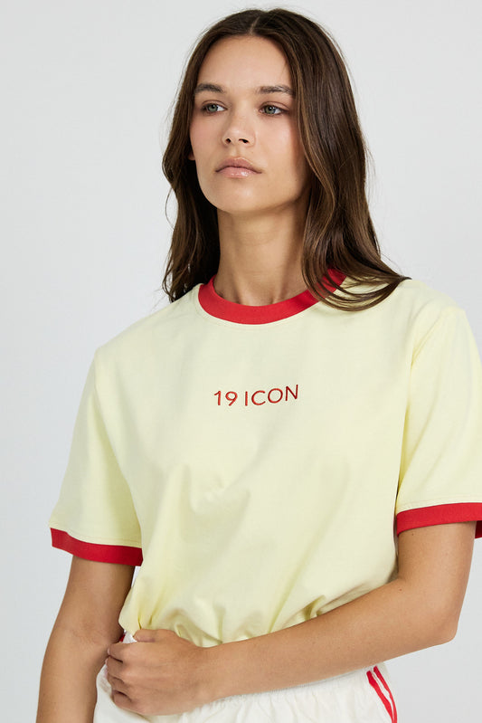 Essential Ringer 19 ICON T Shirt-yellow