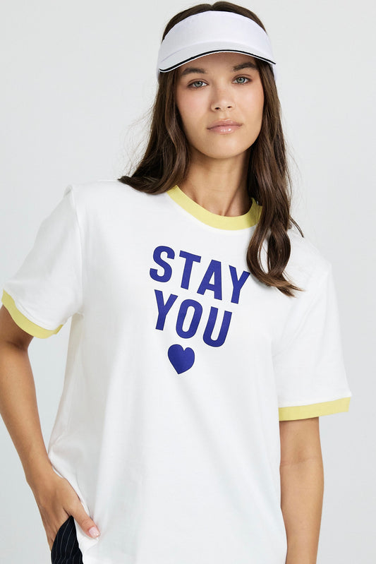 Premium Graphic T-Shirt - White|yellow