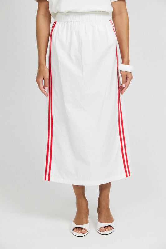 Sport Chic Cotton Midi Skirt – white